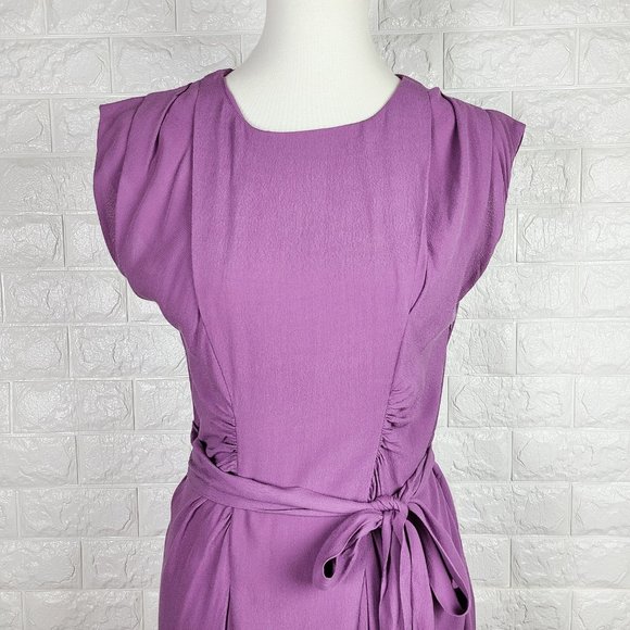 Bimba & Lola Purple Gathered Sheath Dress XS - Picture 4 of 8